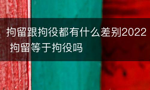 拘留跟拘役都有什么差别2022 拘留等于拘役吗