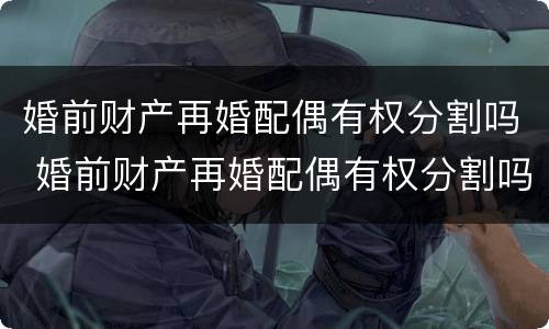 婚前财产再婚配偶有权分割吗 婚前财产再婚配偶有权分割吗法律规定