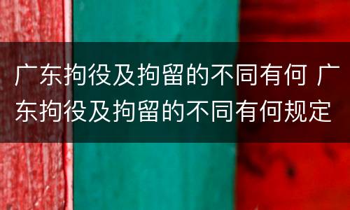 广东拘役及拘留的不同有何 广东拘役及拘留的不同有何规定