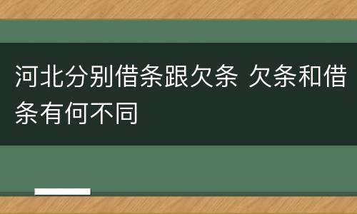 河北分别借条跟欠条 欠条和借条有何不同