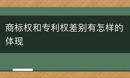 商标权和专利权差别有怎样的体现