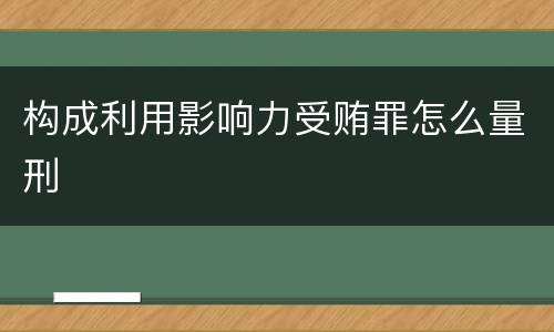 构成利用影响力受贿罪怎么量刑