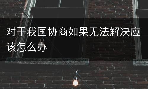 对于我国协商如果无法解决应该怎么办