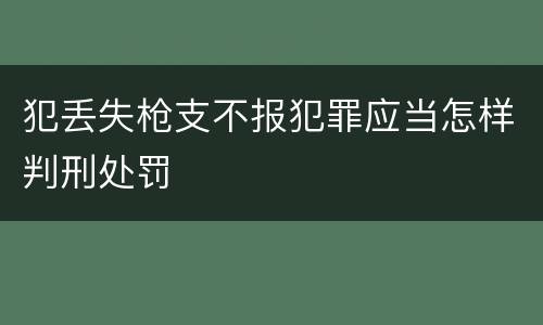 犯丢失枪支不报犯罪应当怎样判刑处罚