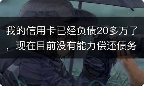 我的信用卡已经负债20多万了，现在目前没有能力偿还债务，请问可以申请破产吗