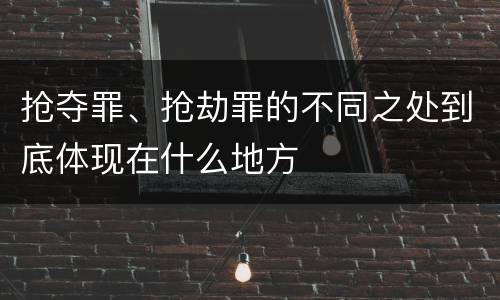 抢夺罪、抢劫罪的不同之处到底体现在什么地方