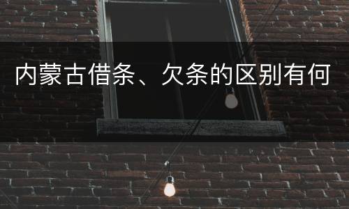 内蒙古借条、欠条的区别有何