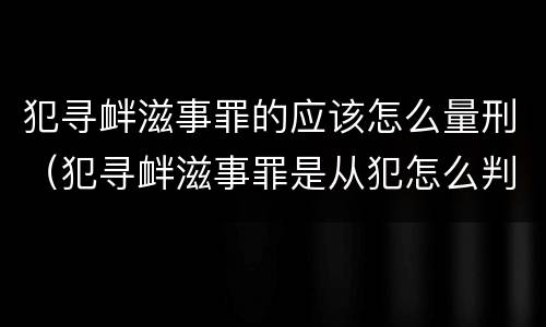 犯寻衅滋事罪的应该怎么量刑（犯寻衅滋事罪是从犯怎么判刑）