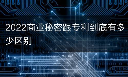 2022商业秘密跟专利到底有多少区别