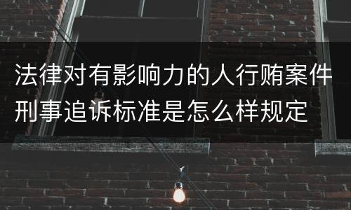 法律对有影响力的人行贿案件刑事追诉标准是怎么样规定