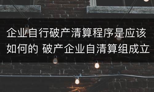 企业自行破产清算程序是应该如何的 破产企业自清算组成立之日起,应当停止生产经营活动