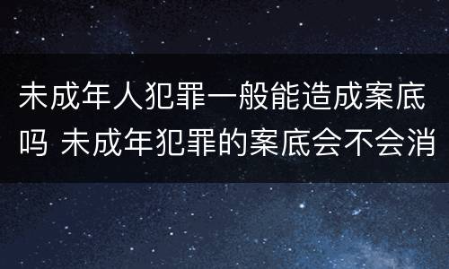 未成年人犯罪一般能造成案底吗 未成年犯罪的案底会不会消掉