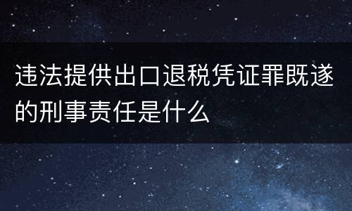 违法提供出口退税凭证罪既遂的刑事责任是什么