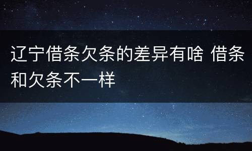 辽宁借条欠条的差异有啥 借条和欠条不一样