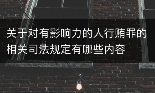 关于对有影响力的人行贿罪的相关司法规定有哪些内容