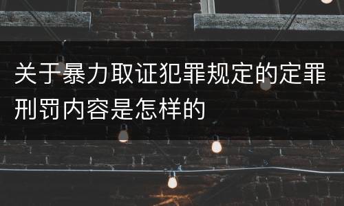 关于暴力取证犯罪规定的定罪刑罚内容是怎样的