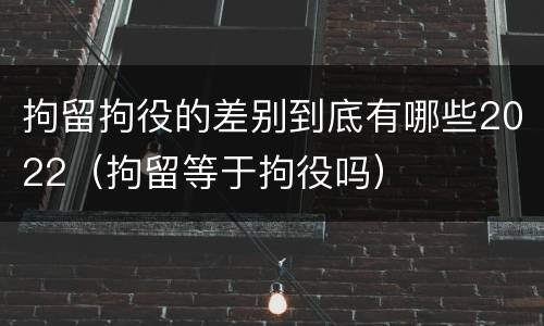 拘留拘役的差别到底有哪些2022（拘留等于拘役吗）