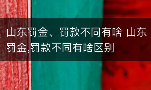 山东罚金、罚款不同有啥 山东罚金,罚款不同有啥区别