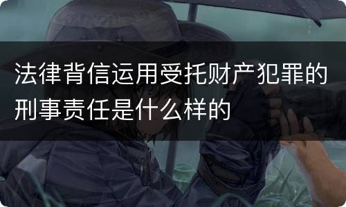 法律背信运用受托财产犯罪的刑事责任是什么样的