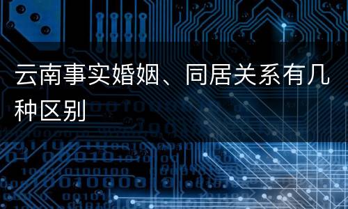 云南事实婚姻、同居关系有几种区别