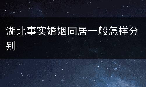 湖北事实婚姻同居一般怎样分别