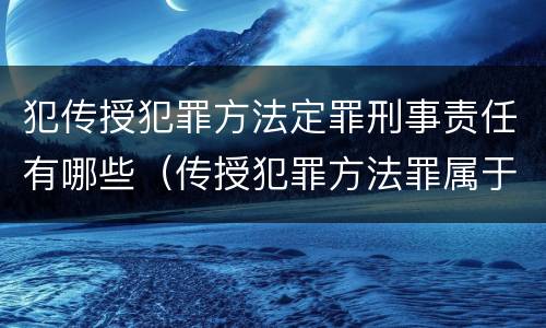 犯传授犯罪方法定罪刑事责任有哪些（传授犯罪方法罪属于什么罪）