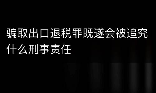 骗取出口退税罪既遂会被追究什么刑事责任