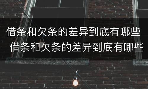 借条和欠条的差异到底有哪些 借条和欠条的差异到底有哪些呢