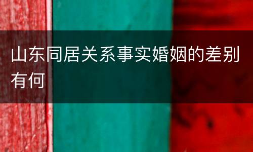 山东同居关系事实婚姻的差别有何