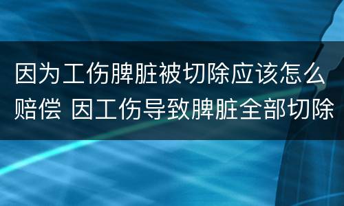 因为工伤脾脏被切除应该怎么赔偿 因工伤导致脾脏全部切除赔偿多少