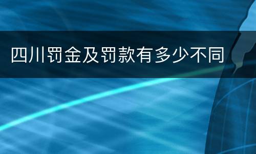 四川罚金及罚款有多少不同