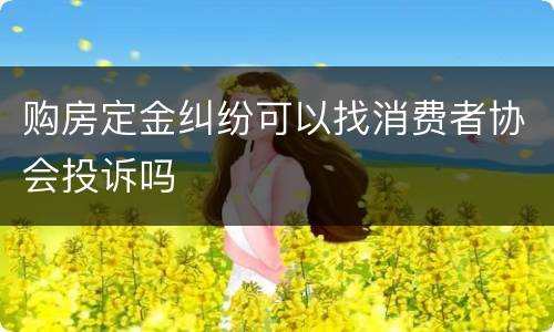 购房定金纠纷可以找消费者协会投诉吗