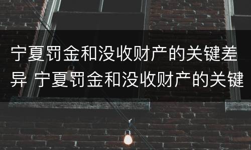 宁夏罚金和没收财产的关键差异 宁夏罚金和没收财产的关键差异有哪些