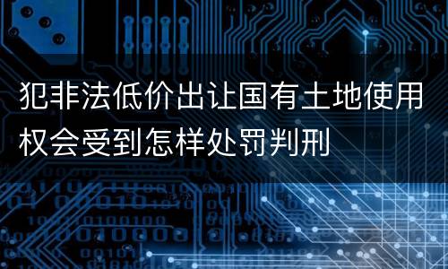 犯非法低价出让国有土地使用权会受到怎样处罚判刑