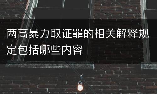 两高暴力取证罪的相关解释规定包括哪些内容