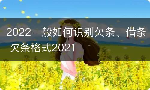 2022一般如何识别欠条、借条 欠条格式2021