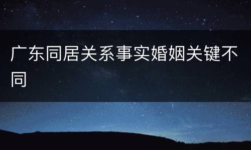 广东同居关系事实婚姻关键不同