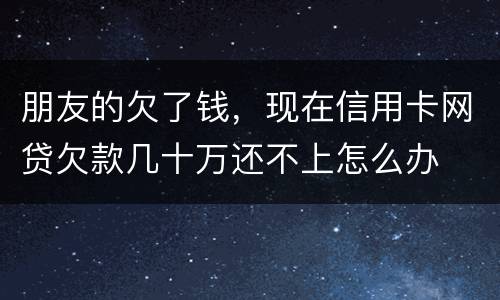 朋友的欠了钱，现在信用卡网贷欠款几十万还不上怎么办