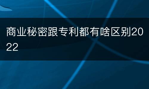 商业秘密跟专利都有啥区别2022