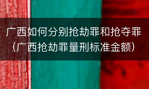 广西如何分别抢劫罪和抢夺罪（广西抢劫罪量刑标准金额）