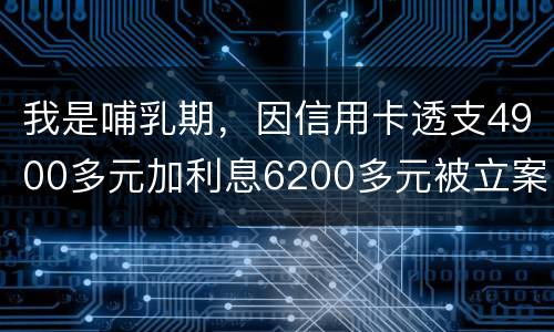 我是哺乳期，因信用卡透支4900多元加利息6200多元被立案侦查了，会被判刑吗