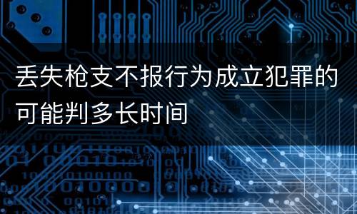 丢失枪支不报行为成立犯罪的可能判多长时间