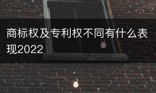 商标权及专利权不同有什么表现2022