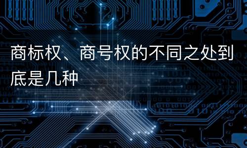 商标权、商号权的不同之处到底是几种