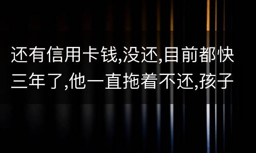 还有信用卡钱,没还,目前都快三年了,他一直拖着不还,孩子归他他也不管我该怎么办