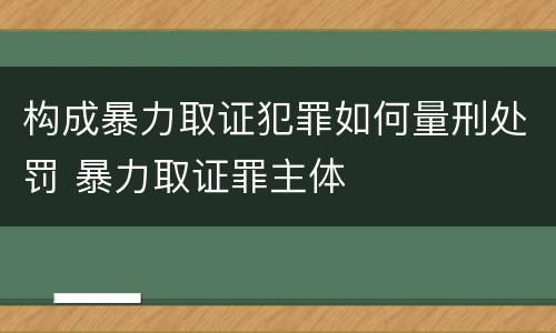 构成暴力取证犯罪如何量刑处罚 暴力取证罪主体