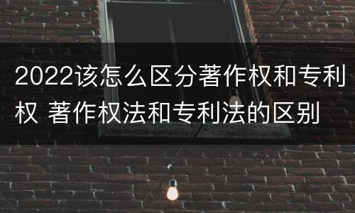 2022该怎么区分著作权和专利权 著作权法和专利法的区别