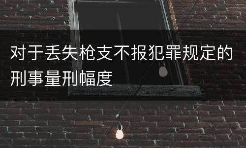 对于丢失枪支不报犯罪规定的刑事量刑幅度