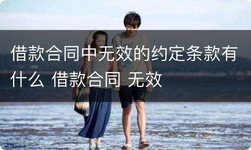 借款合同中无效的约定条款有什么 借款合同 无效