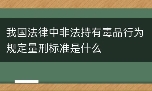 我国法律中非法持有毒品行为规定量刑标准是什么